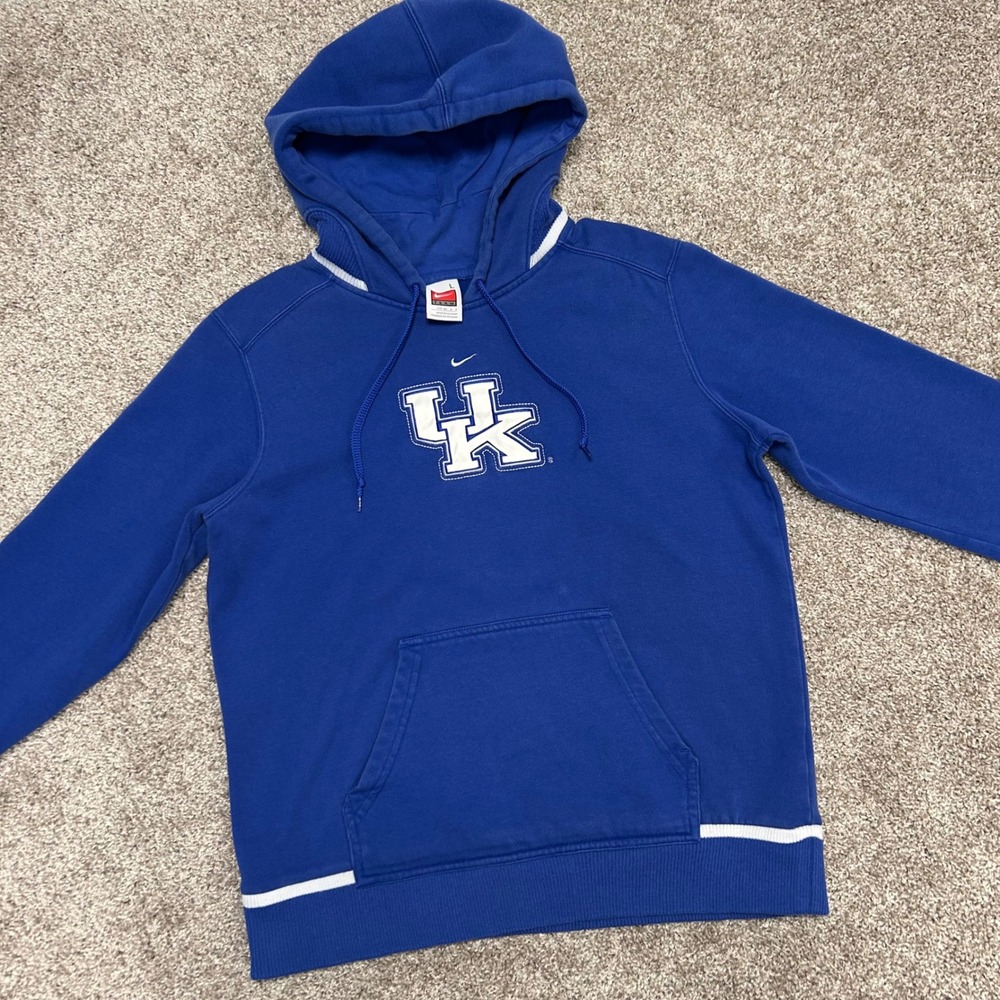 Vintage Nike Kentucky Wildcats UK Hoodie Sweatshirt Women Size Large Swoosh y2k